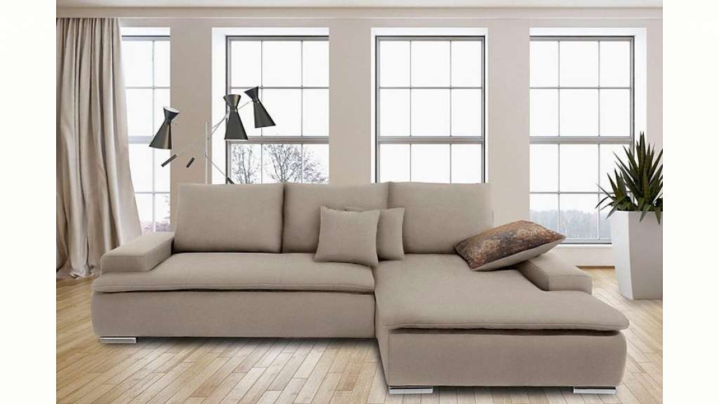 Nova Via Ecksofa, wahlweise mit Kaltschaum (140kg Belastung/Sitz), RGB-LED-Beleuchtung und Bettfunktion