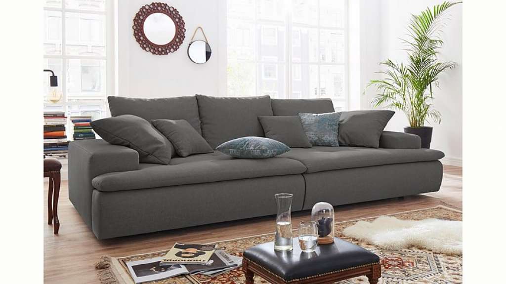 Nova Via Big-Sofa, wahlweise mit Kaltschaum (140kg Belastung/Sitz) und RGB-LED-Beleuchtung