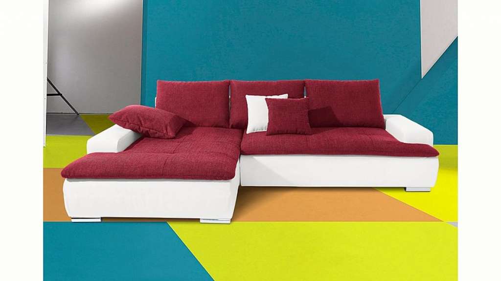 Nova Via Ecksofa, wahlweise mit Kaltschaum (140kg Belastung/Sitz), RGB-LED-Beleuchtung und Bettfunktion