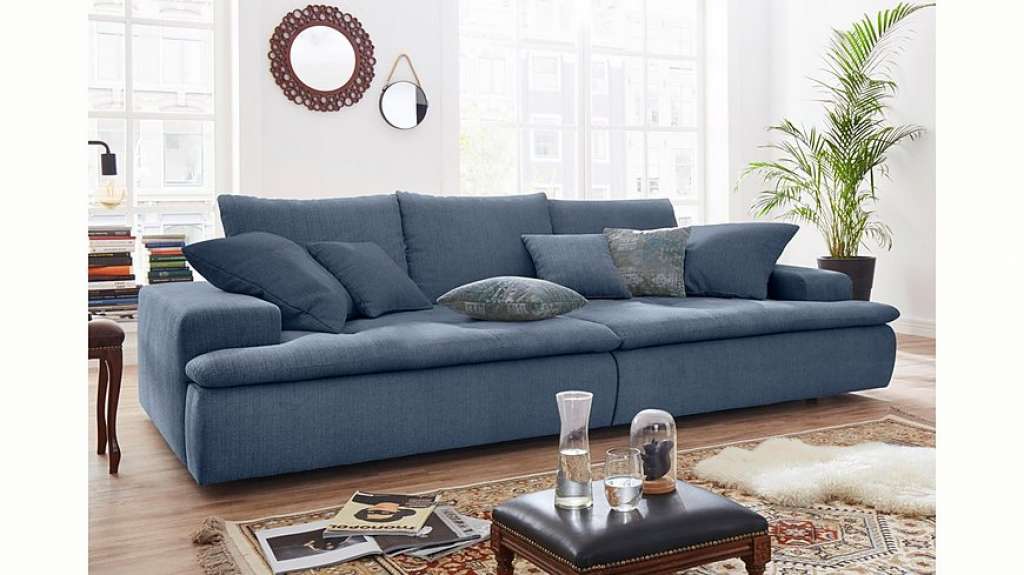 Nova Via Big-Sofa, wahlweise mit Kaltschaum (140kg Belastung/Sitz) und RGB-LED-Beleuchtung