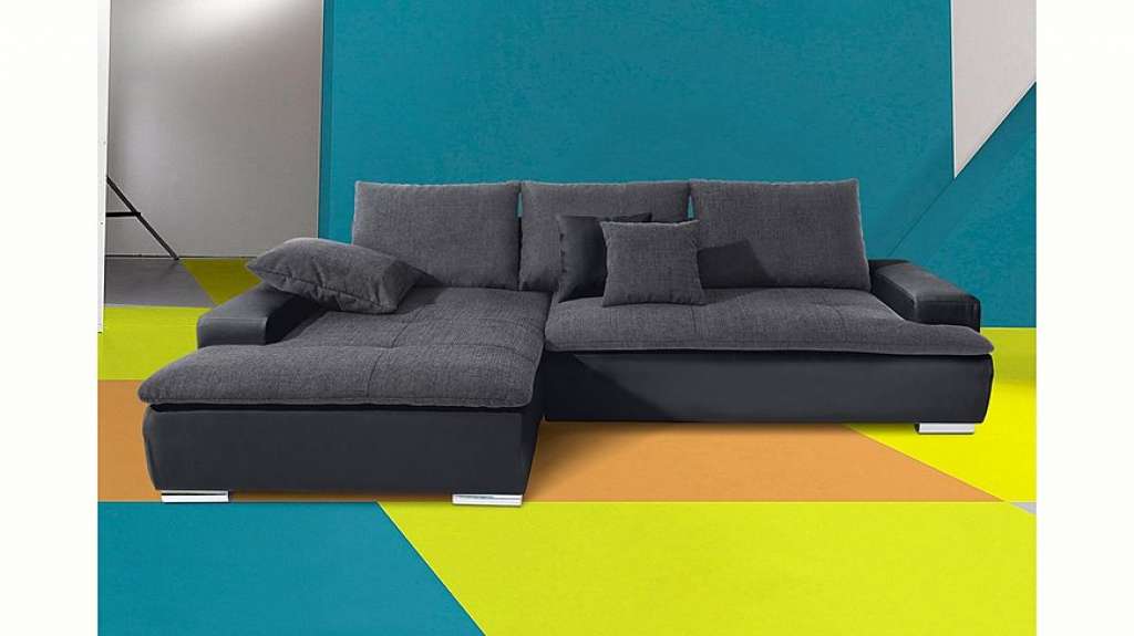 Nova Via Ecksofa, wahlweise mit Kaltschaum (140kg Belastung/Sitz), RGB-LED-Beleuchtung und Bettfunktion
