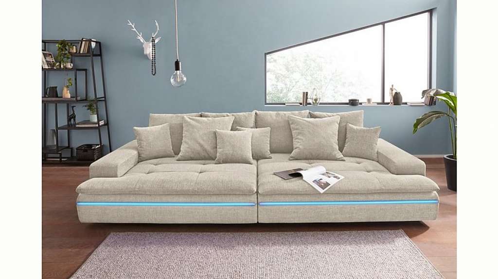 Nova Via Big-Sofa, wahlweise mit Kaltschaum (140kg Belastung/Sitz) und AquaClean-Stoff für leichte Reinigung mit Wasser