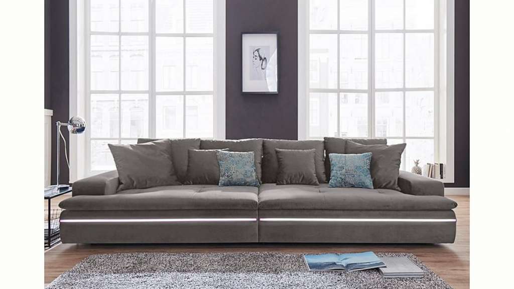 Nova Via Big-Sofa, wahlweise mit Kaltschaum (140kg Belastung/Sitz) und RGB-LED-Beleuchtung