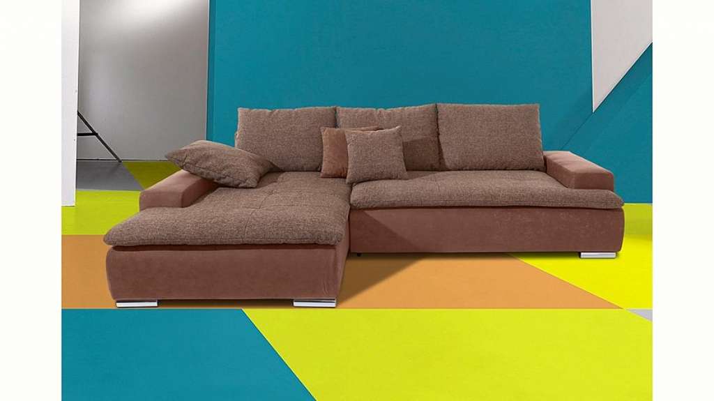 Nova Via Ecksofa, wahlweise mit Kaltschaum (140kg Belastung/Sitz), RGB-LED-Beleuchtung und Bettfunktion