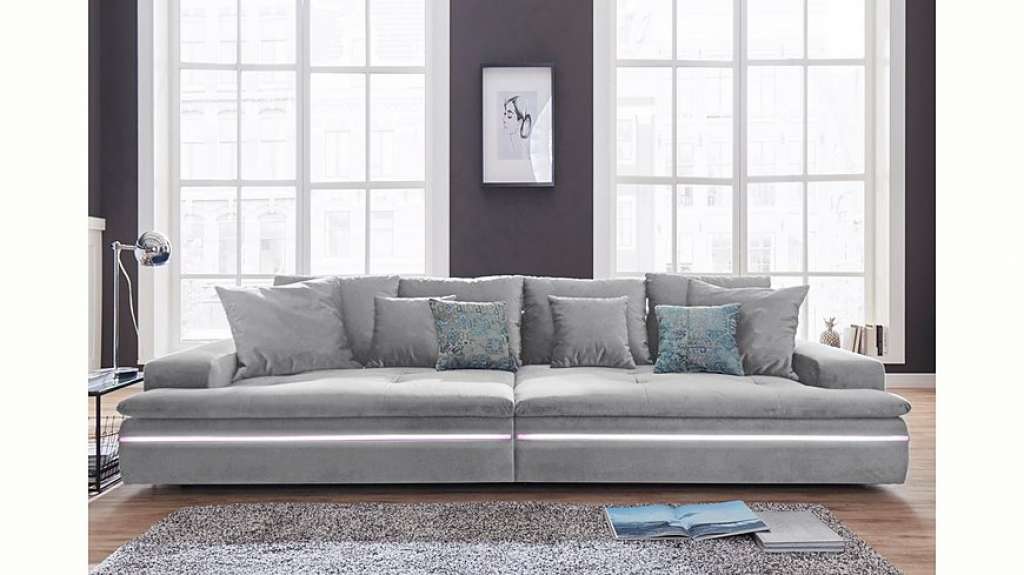 Nova Via Big-Sofa, wahlweise mit Kaltschaum (140kg Belastung/Sitz) und RGB-LED-Beleuchtung