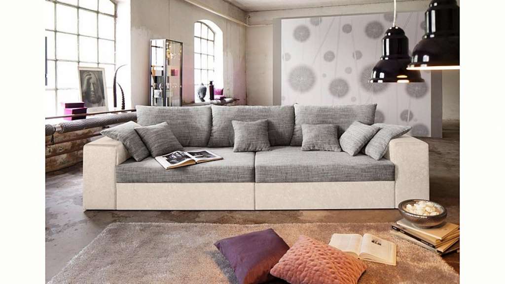 Nova Via Big-Sofa, wahlweise mit Kaltschaum (140kg Belastung/Sitz) und Bettfunktion