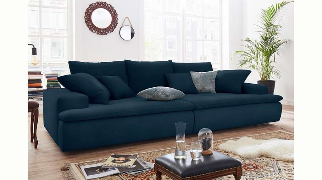 Nova Via Big-Sofa, wahlweise mit Kaltschaum (140kg Belastung/Sitz) und RGB-LED-Beleuchtung