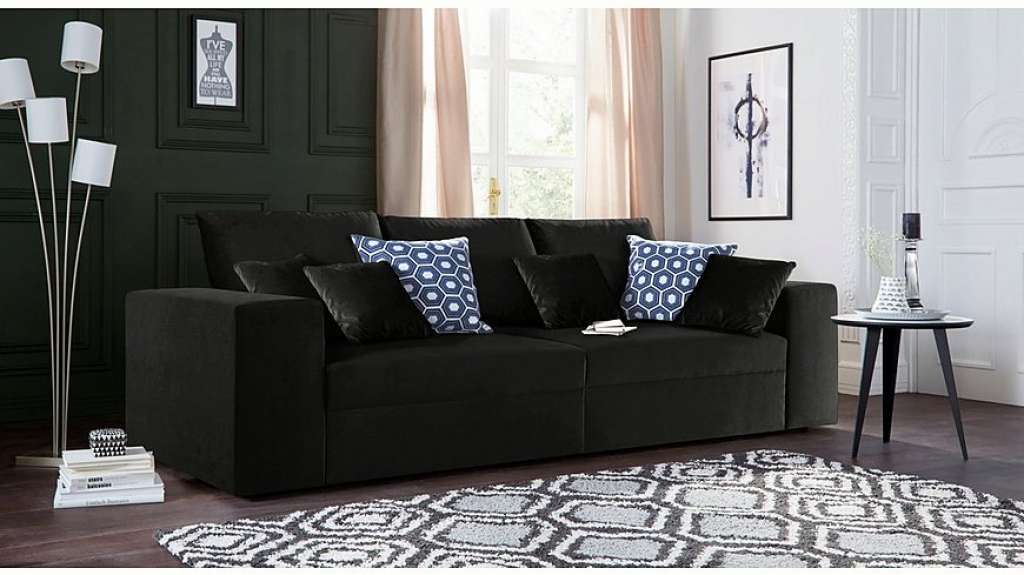 Nova Via Big-Sofa, wahlweise mit Kaltschaum (140kg Belastung/Sitz) und Bettfunktion