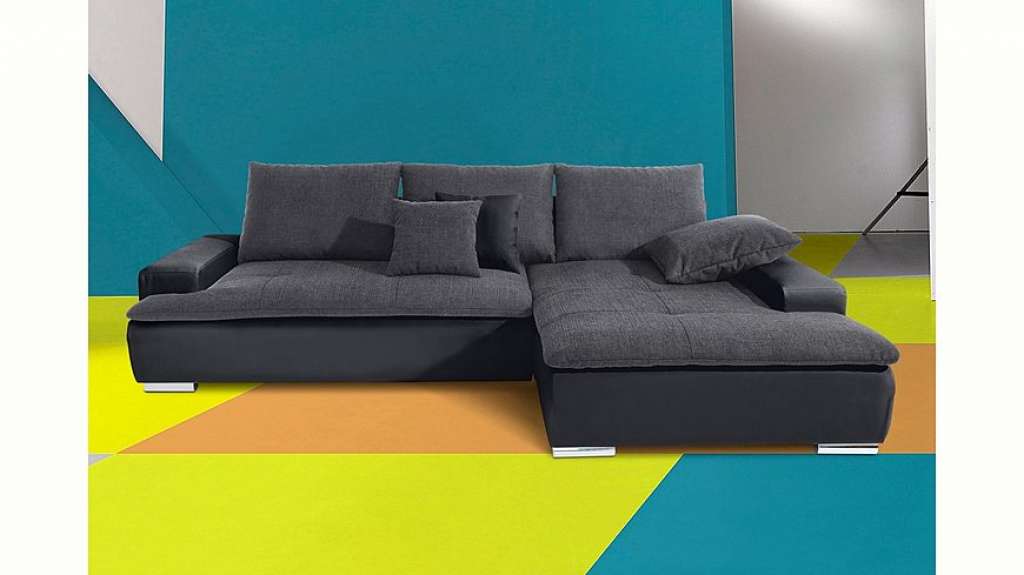 Nova Via Ecksofa, wahlweise mit Kaltschaum (140kg Belastung/Sitz), RGB-LED-Beleuchtung und Bettfunktion