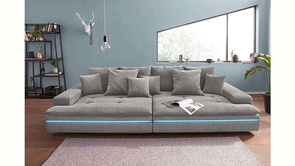 Nova Via Big-Sofa, wahlweise mit Kaltschaum (140kg Belastung/Sitz) und AquaClean-Stoff für leichte Reinigung mit Wasser