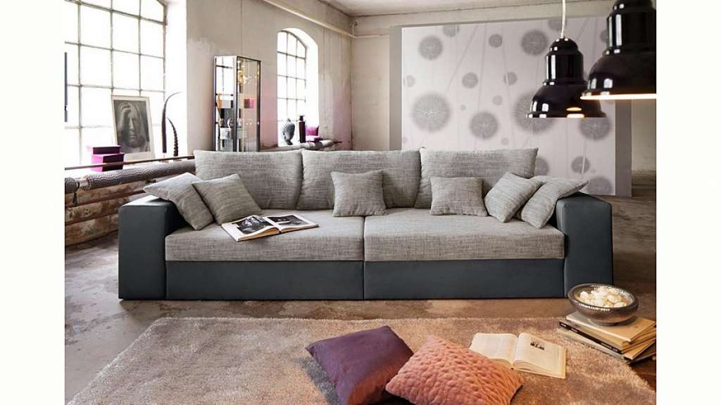 Nova Via Big-Sofa, wahlweise mit Kaltschaum (140kg Belastung/Sitz) und Bettfunktion