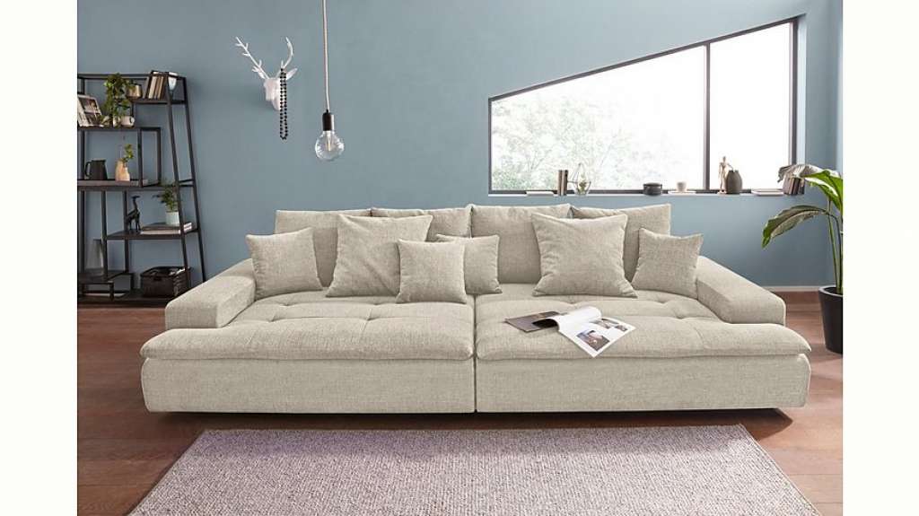 Nova Via Big-Sofa, wahlweise mit Kaltschaum (140kg Belastung/Sitz) und AquaClean-Stoff für leichte Reinigung mit Wasser