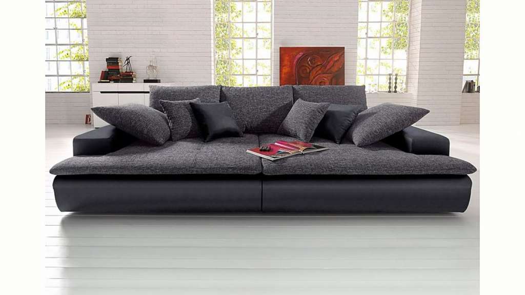 Nova Via Big-Sofa, wahlweise mit Kaltschaum (140kg Belastung/Sitz) und RGB-LED-Beleuchtung