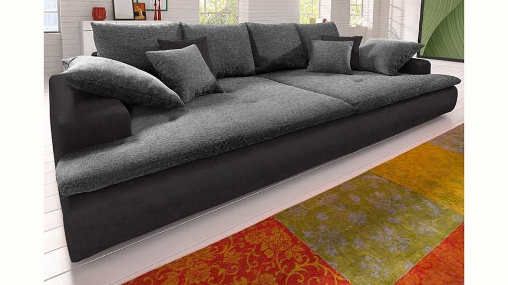 Nova Via Big-Sofa, wahlweise mit Kaltschaum (140kg Belastung/Sitz) und RGB-LED-Beleuchtung