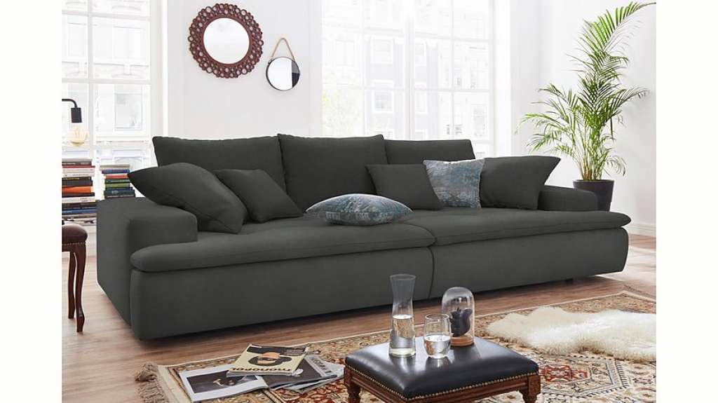 Nova Via Big-Sofa, wahlweise mit Kaltschaum (140kg Belastung/Sitz) und RGB-LED-Beleuchtung