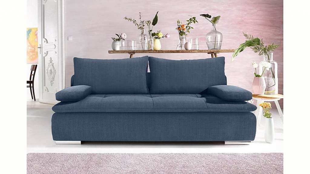 Nova Via Schlafsofa, wahlweise mit Kaltschaum (140kg Belastung/Sitz) und RGB-LED-Beleuchtung