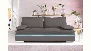 Nova Via Schlafsofa, wahlweise mit Kaltschaum (140kg Belastung/Sitz) und RGB-LED-Beleuchtung