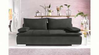 Nova Via Schlafsofa, wahlweise mit Kaltschaum (140kg Belastung/Sitz) und RGB-LED-Beleuchtung