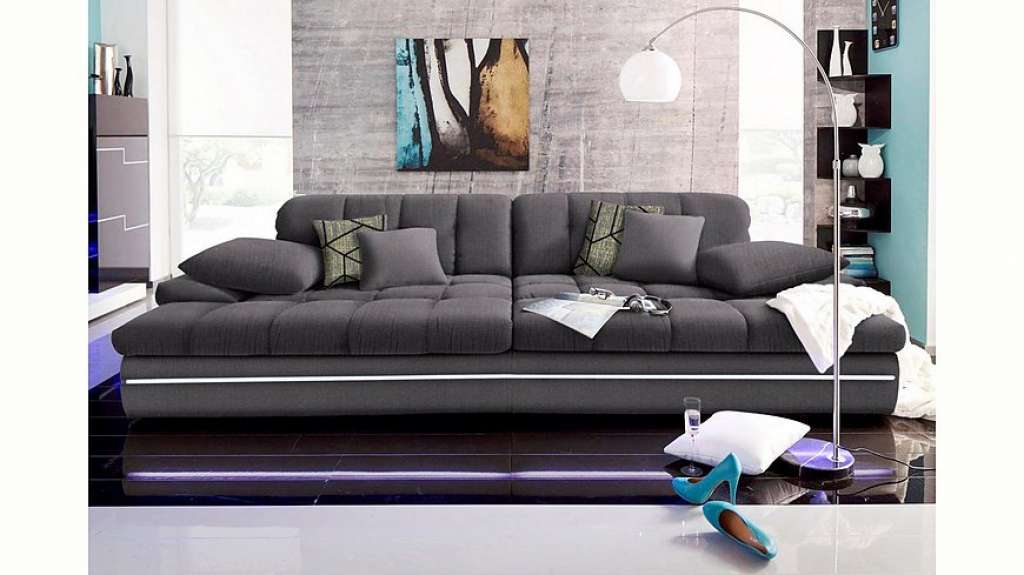 Nova Via Big-Sofa, wahlweise mit Kaltschaum (140kg Belastung/Sitz) und Kopfteilverstellung