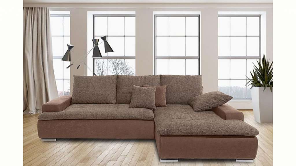 Nova Via Ecksofa, wahlweise mit Kaltschaum (140kg Belastung/Sitz), RGB-LED-Beleuchtung und Bettfunktion