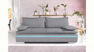 Nova Via Schlafsofa, wahlweise mit Kaltschaum (140kg Belastung/Sitz) und RGB-LED-Beleuchtung