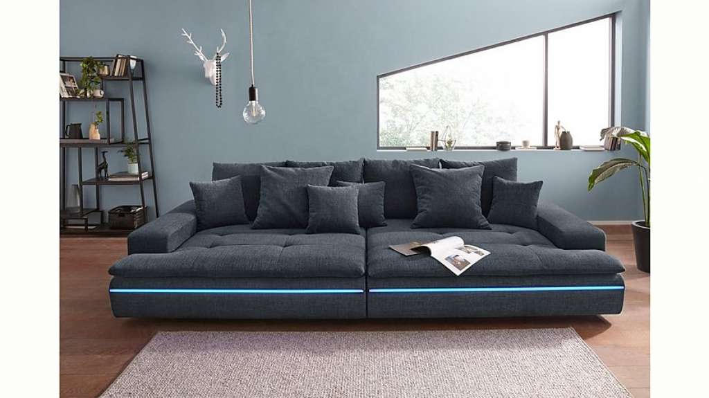 Nova Via Big-Sofa, wahlweise mit Kaltschaum (140kg Belastung/Sitz) und AquaClean-Stoff für leichte Reinigung mit Wasser