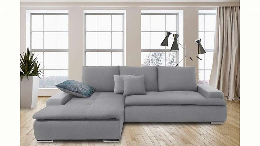 Nova Via Ecksofa, wahlweise mit Kaltschaum (140kg Belastung/Sitz), RGB-LED-Beleuchtung und Bettfunktion