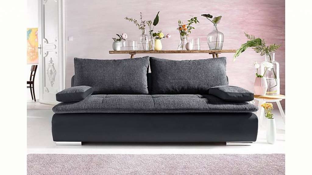 Nova Via Schlafsofa, wahlweise mit Kaltschaum (140kg Belastung/Sitz) und RGB-LED-Beleuchtung