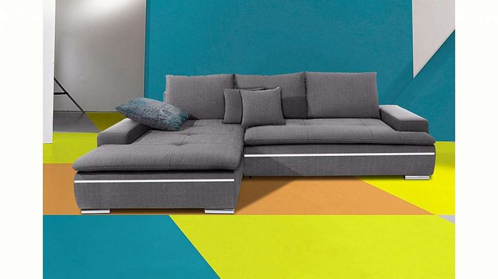 Nova Via Ecksofa, wahlweise mit Kaltschaum (140kg Belastung/Sitz), RGB-LED-Beleuchtung und Bettfunktion