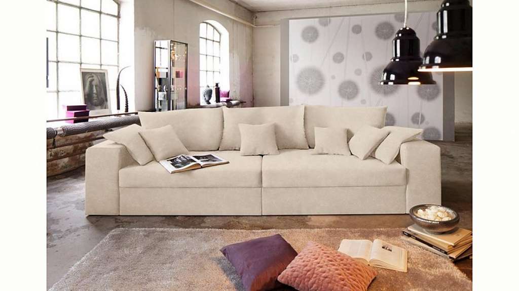 Nova Via Big-Sofa, wahlweise mit Kaltschaum (140kg Belastung/Sitz) und Bettfunktion