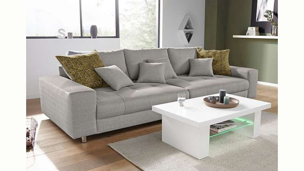 Nova Via Big-Sofa, wahlweise mit Kaltschaum (140kg Belastung/Sitz) und RGB-LED-Beleuchtung