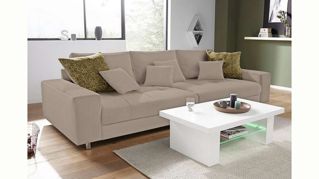 Nova Via Big-Sofa, wahlweise mit Kaltschaum (140kg Belastung/Sitz) und RGB-LED-Beleuchtung