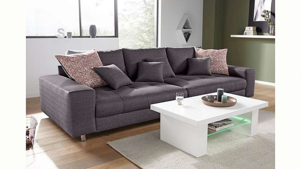Nova Via Big-Sofa, wahlweise mit Kaltschaum (140kg Belastung/Sitz) und RGB-LED-Beleuchtung