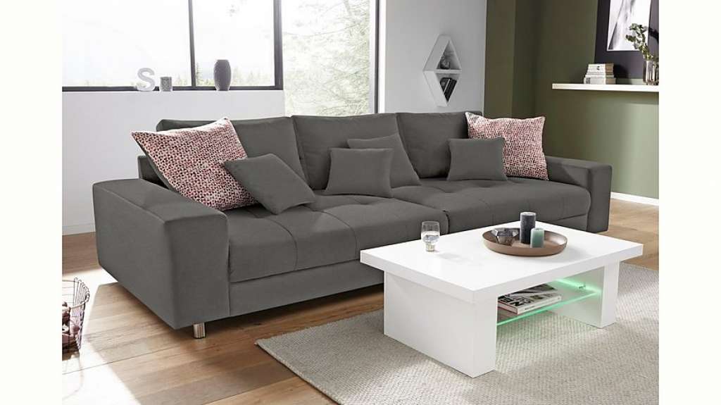 Nova Via Big-Sofa, wahlweise mit Kaltschaum (140kg Belastung/Sitz) und RGB-LED-Beleuchtung