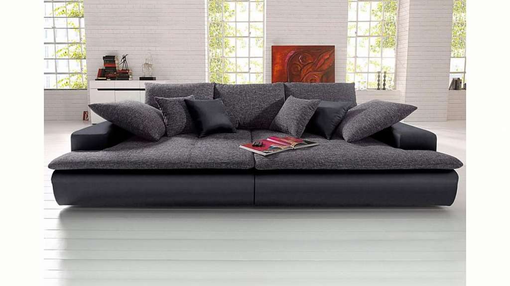 Nova Via Big-Sofa, wahlweise mit Kaltschaum (140kg Belastung/Sitz) und RGB-LED-Beleuchtung