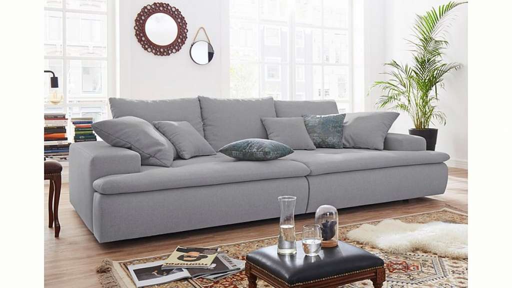 Nova Via Big-Sofa, wahlweise mit Kaltschaum (140kg Belastung/Sitz) und RGB-LED-Beleuchtung
