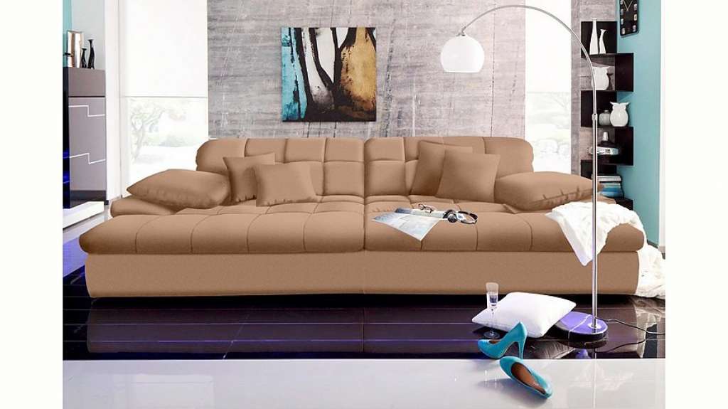 Nova Via Big-Sofa, wahlweise mit Kaltschaum (140kg Belastung/Sitz) und RGB-LED-Beleuchtung