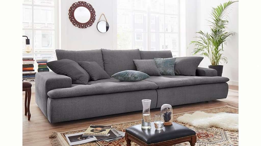 Nova Via Big-Sofa, wahlweise mit Kaltschaum (140kg Belastung/Sitz) und RGB-LED-Beleuchtung