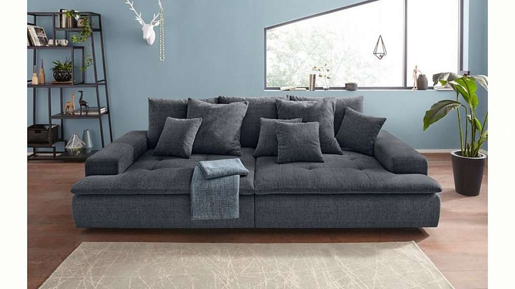 Nova Via Big-Sofa, wahlweise mit Kaltschaum (140kg Belastung/Sitz) und AquaClean-Stoff für leichte Reinigung mit Wasser