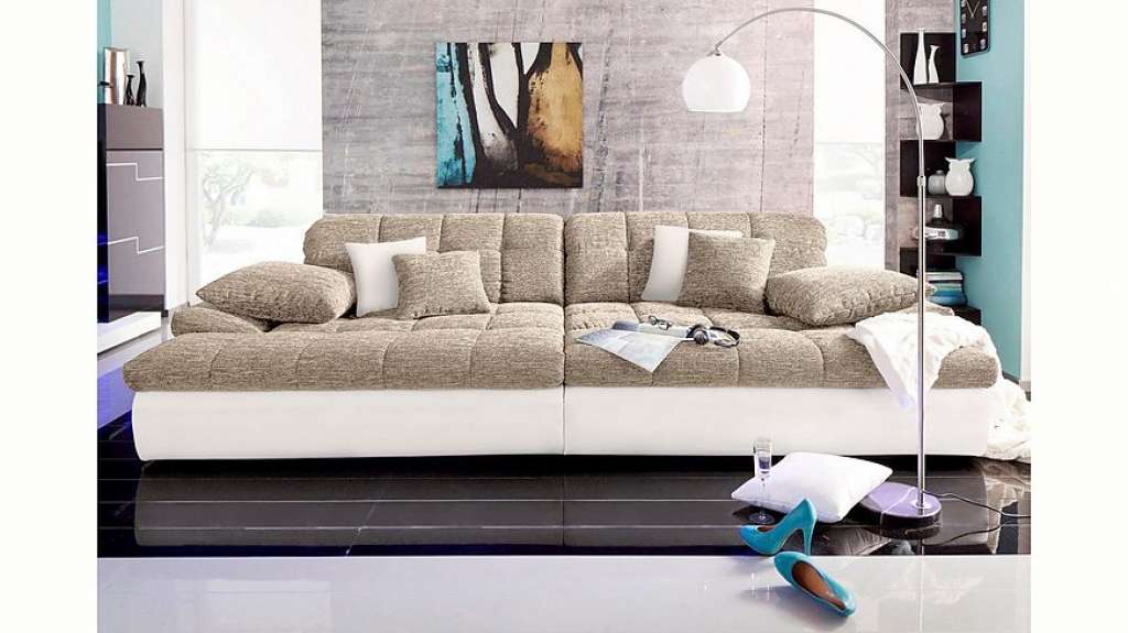 Nova Via Big-Sofa, wahlweise mit Kaltschaum (140kg Belastung/Sitz) und RGB-LED-Beleuchtung
