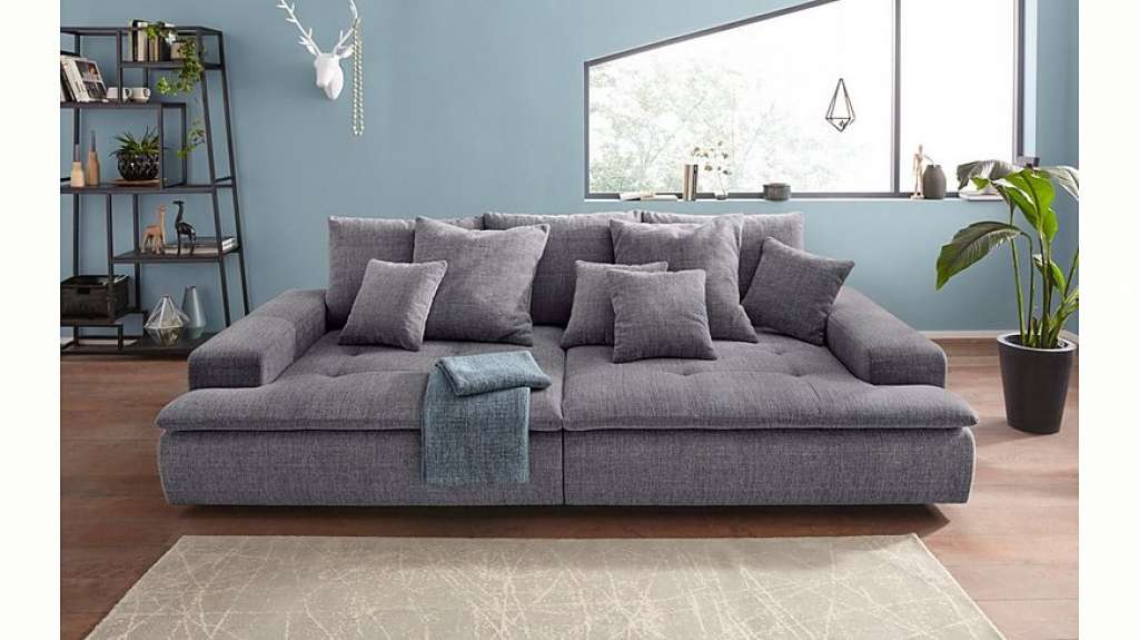Nova Via Big-Sofa, wahlweise mit Kaltschaum (140kg Belastung/Sitz) und AquaClean-Stoff für leichte Reinigung mit Wasser