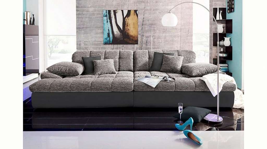 Nova Via Big-Sofa, wahlweise mit Kaltschaum (140kg Belastung/Sitz) und RGB-LED-Beleuchtung