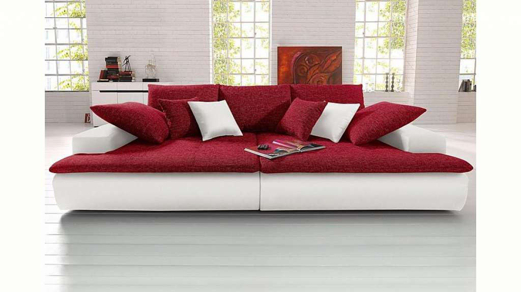 Nova Via Big-Sofa, wahlweise mit Kaltschaum (140kg Belastung/Sitz) und RGB-LED-Beleuchtung