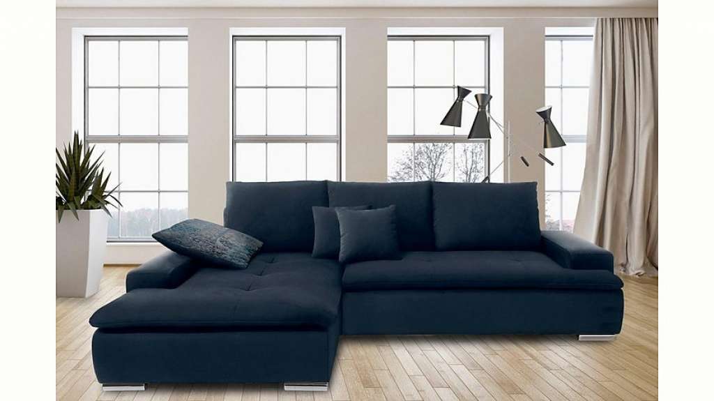Nova Via Ecksofa, wahlweise mit Kaltschaum (140kg Belastung/Sitz), RGB-LED-Beleuchtung und Bettfunktion