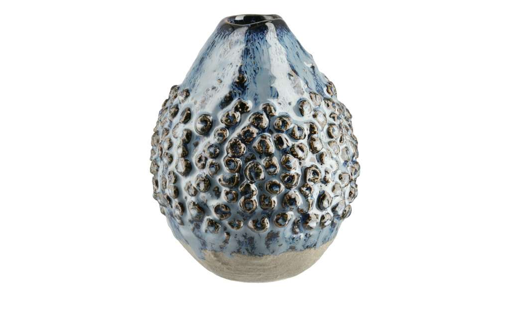 Vase ¦ blau ¦ Steinzeug ¦ Maße (cm): H: 14,3 Ø: 12 Dekoration > Vasen - Höffner