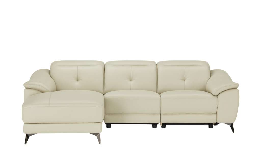 uno Ledersofa mit Relaxfunktion  Eva ¦ creme ¦ Maße (cm): B: 255 H: 78 T: 171 Polstermöbel > Sofas > Ecksofas - Höffner