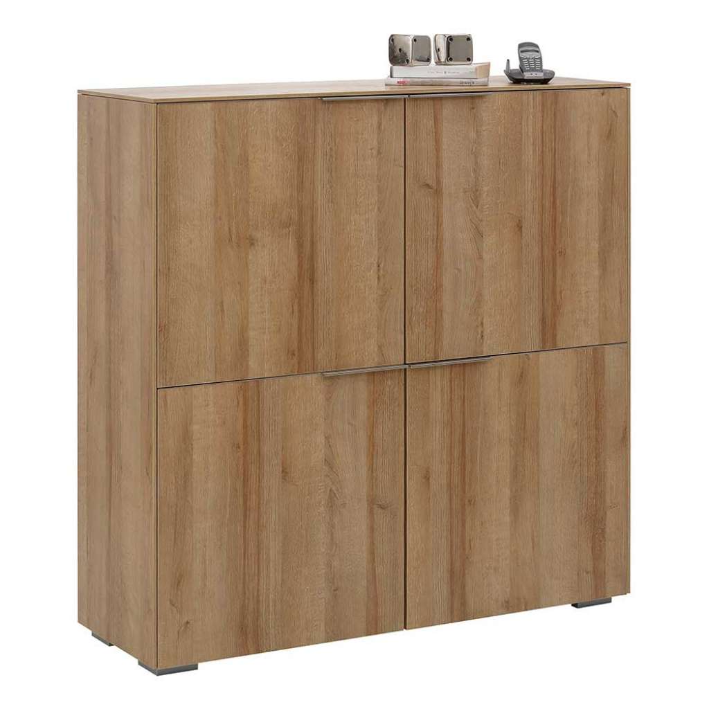Büro Highboard in Eichefarben 4-türig