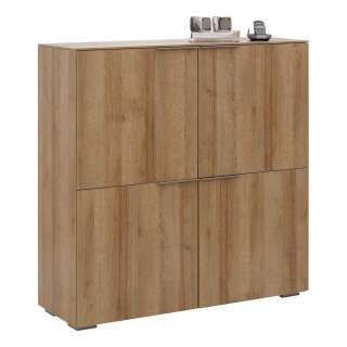 Büro Highboard in Eichefarben 4-türig