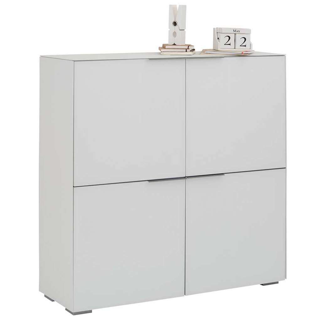 Hochglanz Highboard in Weiß 4 türig