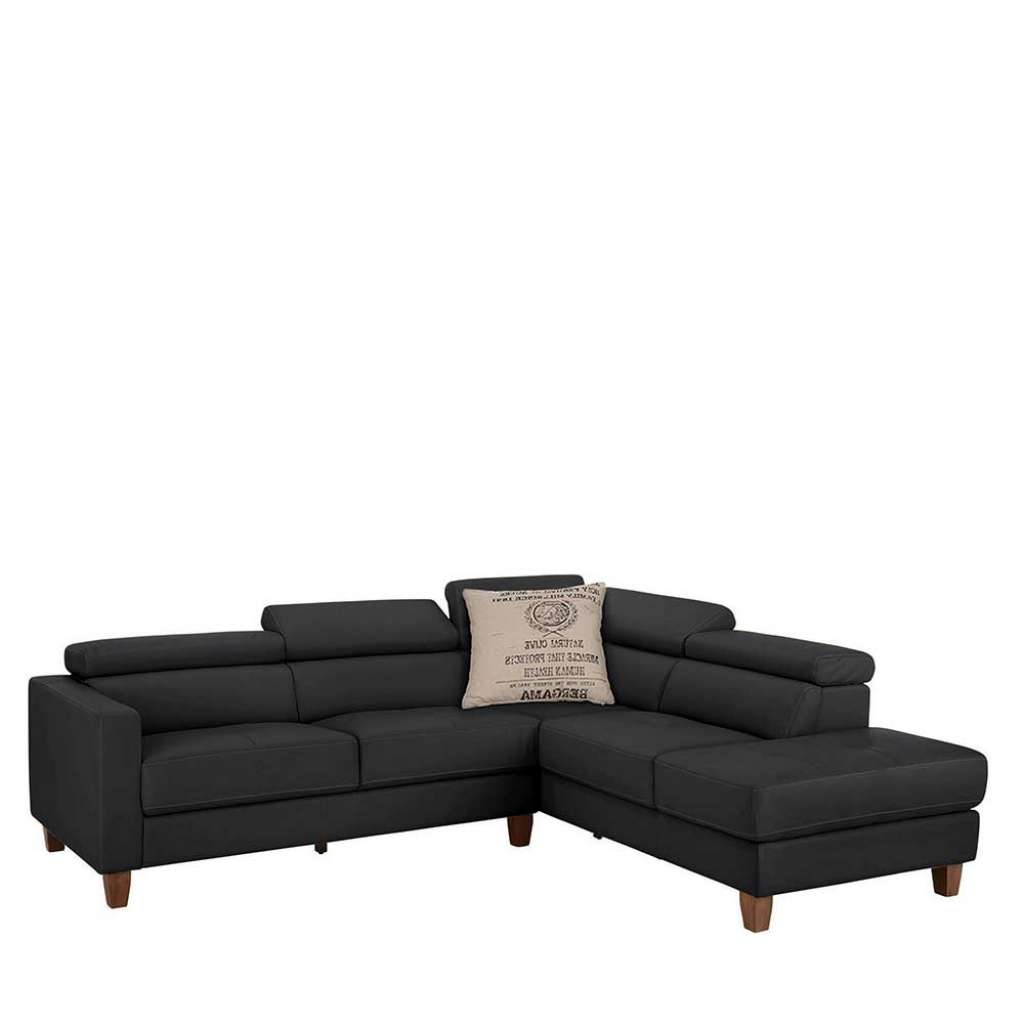 Eckcouch in Schwarz Kunstleder 255 cm breit